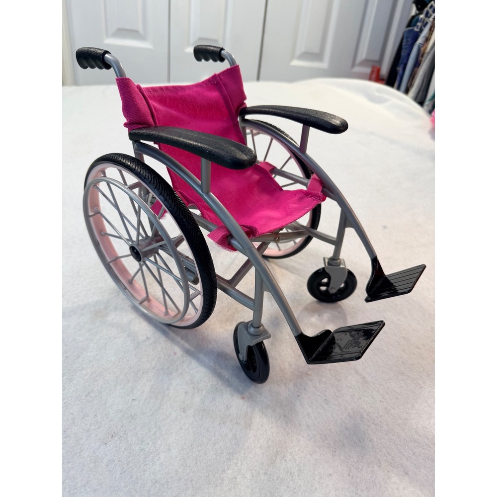 Our Generation Battat Doll Wheelchair Pink Silver for 18 Inch Dolls Accessory